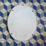 Miroir ovale vintage en fonte émaillée