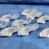 10 Art Deco fish knife holders signed YER