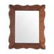 Miroir en chêne vintage des années 1970 avec cadre ondulé en forme de coquille.
