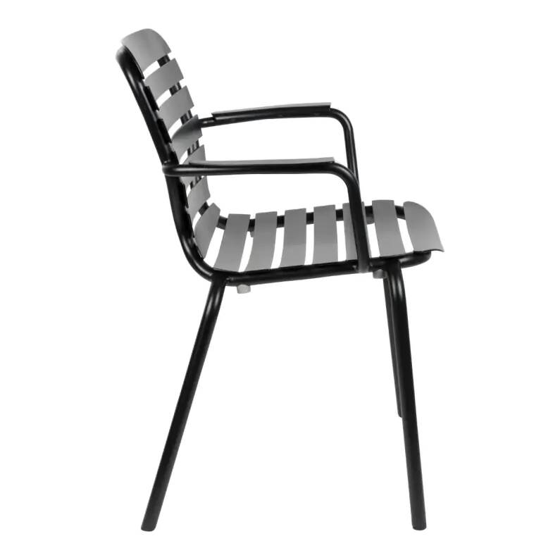 Black aluminium garden chair