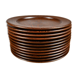 Assiettes de présentation en wengé massif, années 60