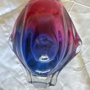 Small Bohemian Glass Vase by Josef Hospodka Vintage 1970s Czech