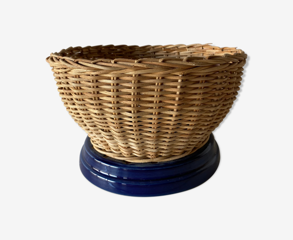 Corbeille cache-pot artisanal en rotin osier