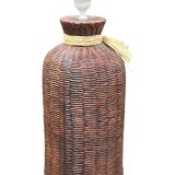 Large vintage 80s ceramic trompe l'oeil lamp