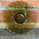 Vintage Green Moulded Glass Fruit Bowl #D794