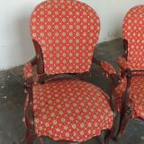 Ensemble de 4 fauteuils Louis Philippe, acajou blond, XIX°