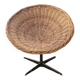 Rattan and iron swivel pod chair, 1960s