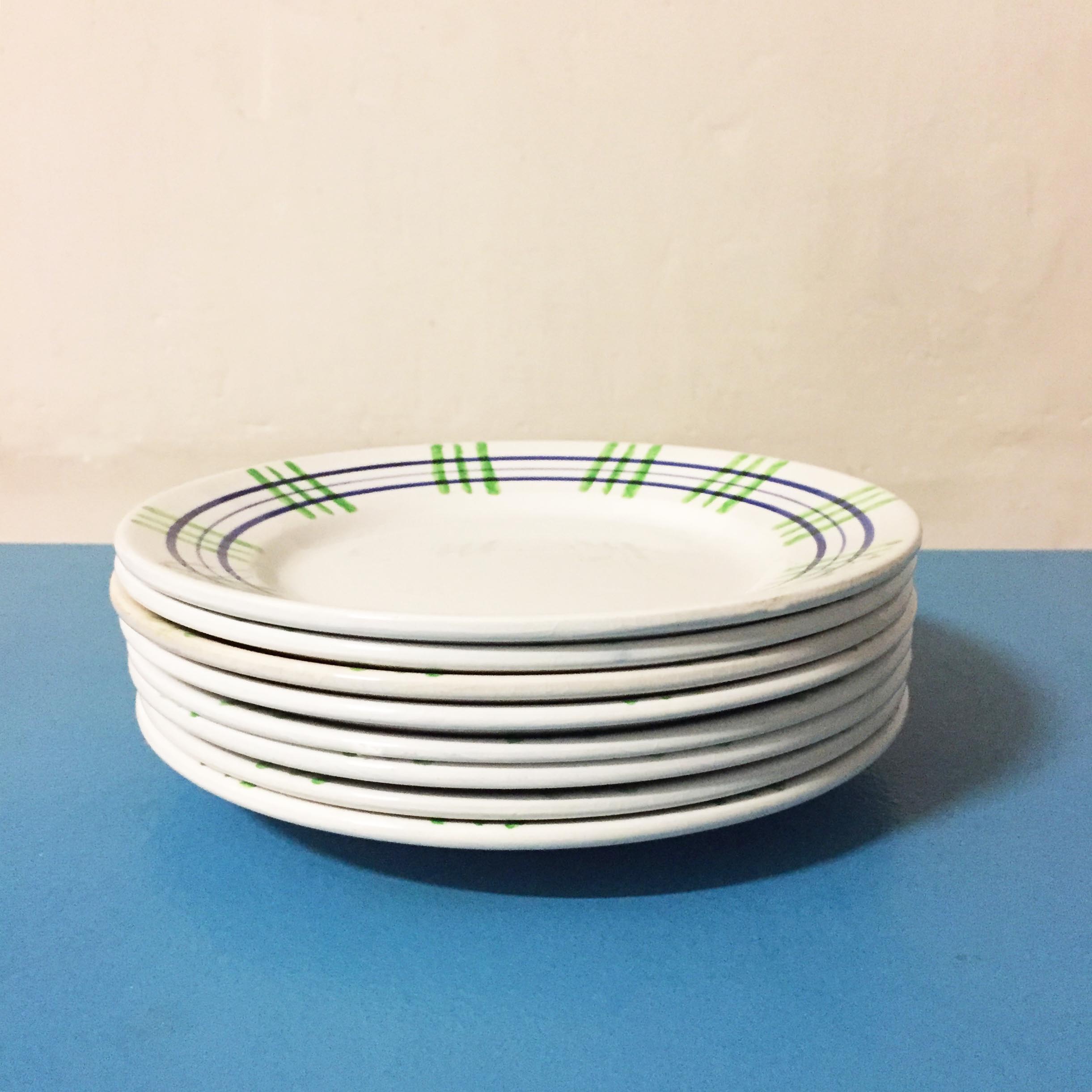 Set of 10 pieces Digoin Sarreguemines "Poitou"