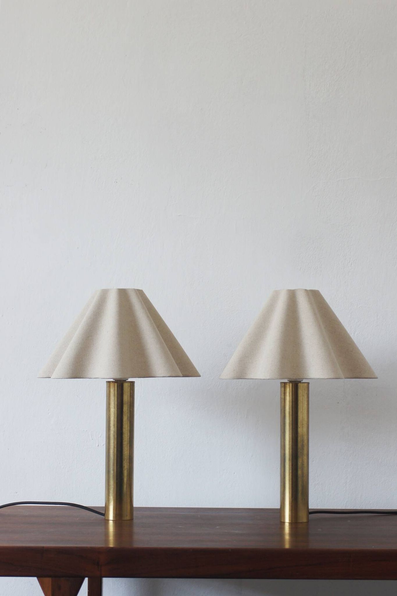 Lampes de table en laiton scandinave, années 1960, ensemble de 2