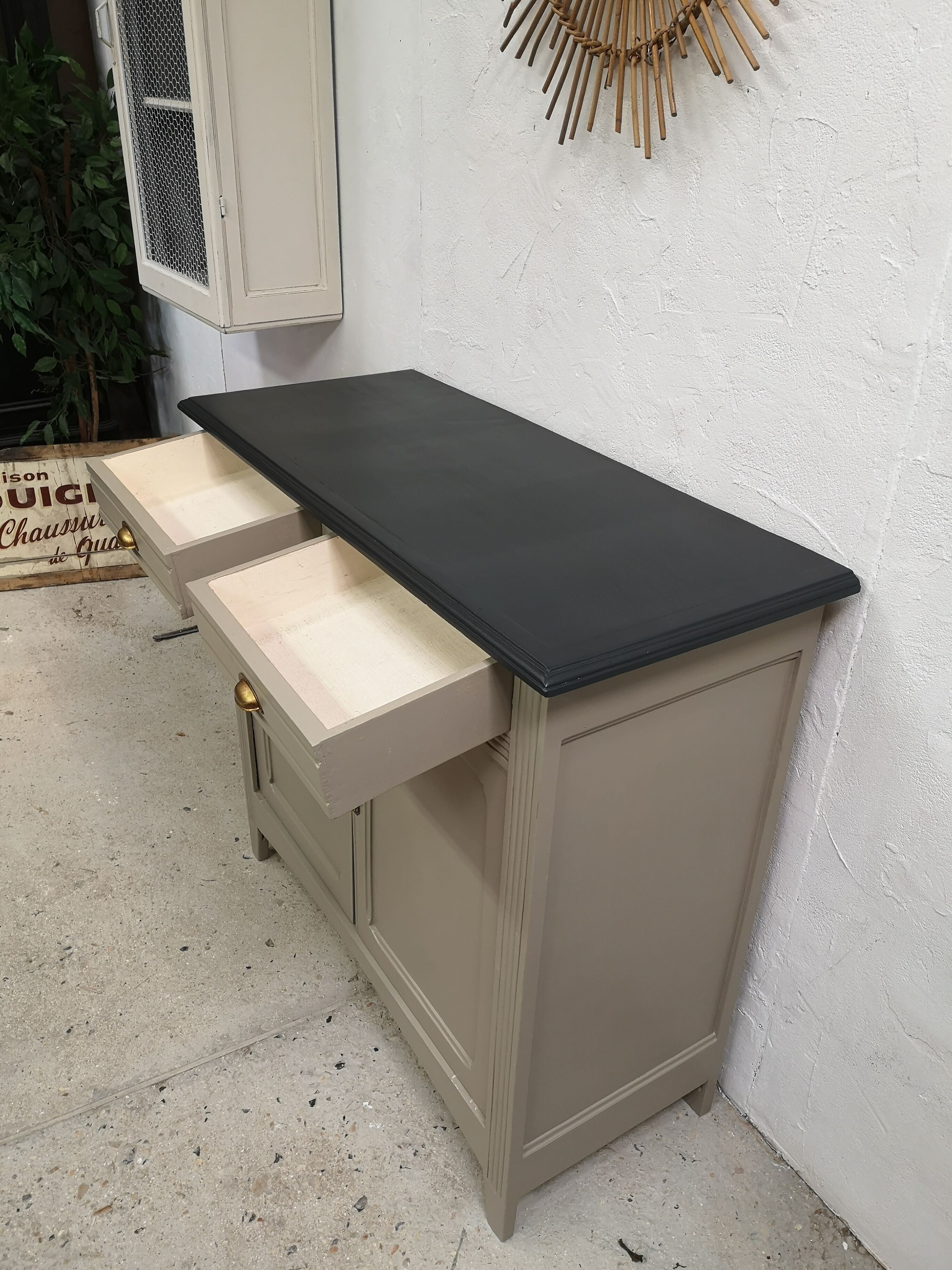 Buffet old Parisian patina shabby chic gustavien loft