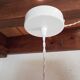 Vintage pendant light in blue chiseled glass