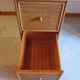 Rare vintage desk Ash and woven rattan - Large top - 6 drawers - Functional desk