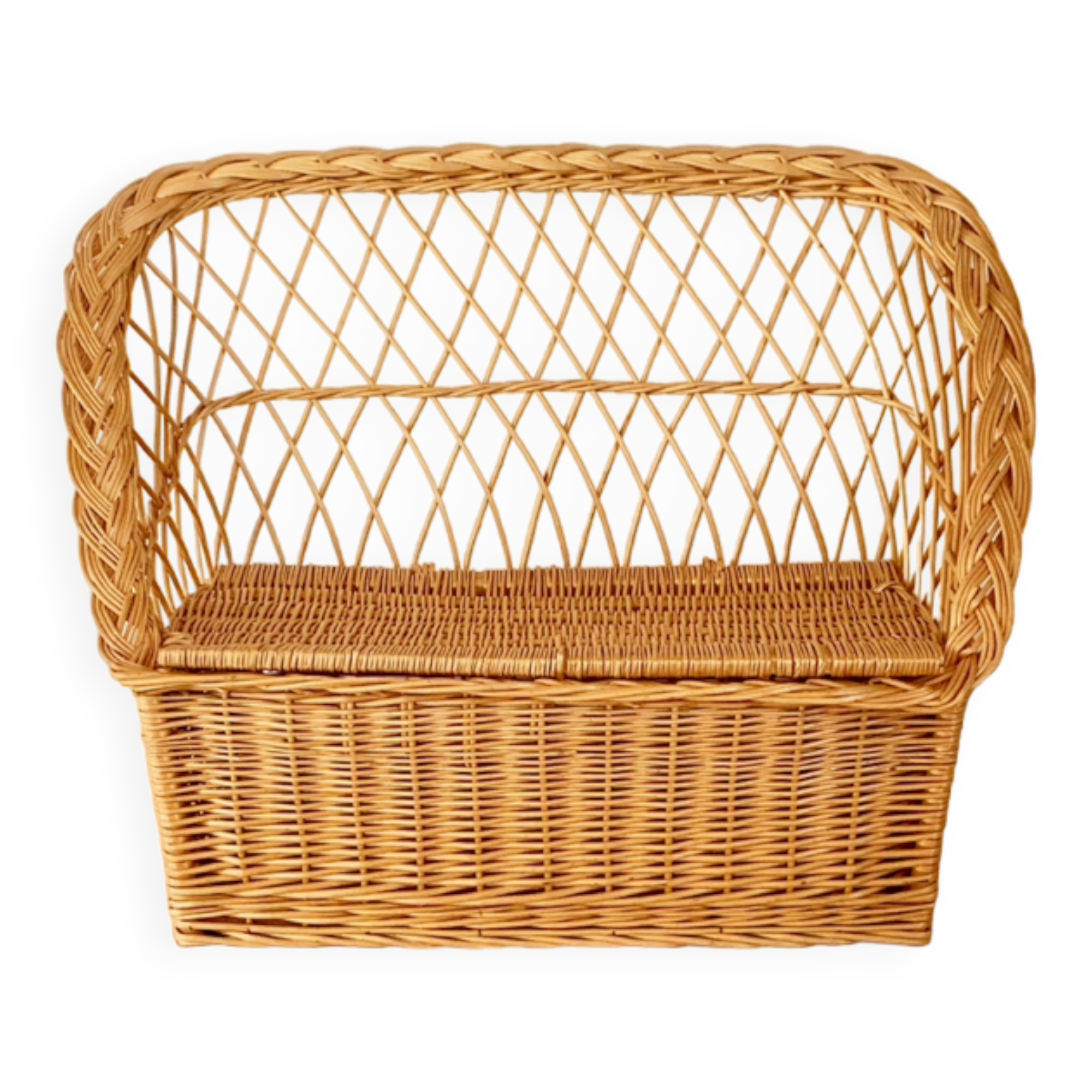 Vintage wicker chest bench