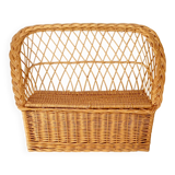 Vintage wicker chest bench