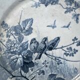 Assiette Terre de Fer Fleurs Oiseaux