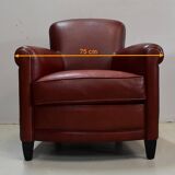 Pair of Small Club Armchairs in Sheepskin - Reproduction