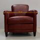 Pair of Small Club Armchairs in Sheepskin - Reproduction