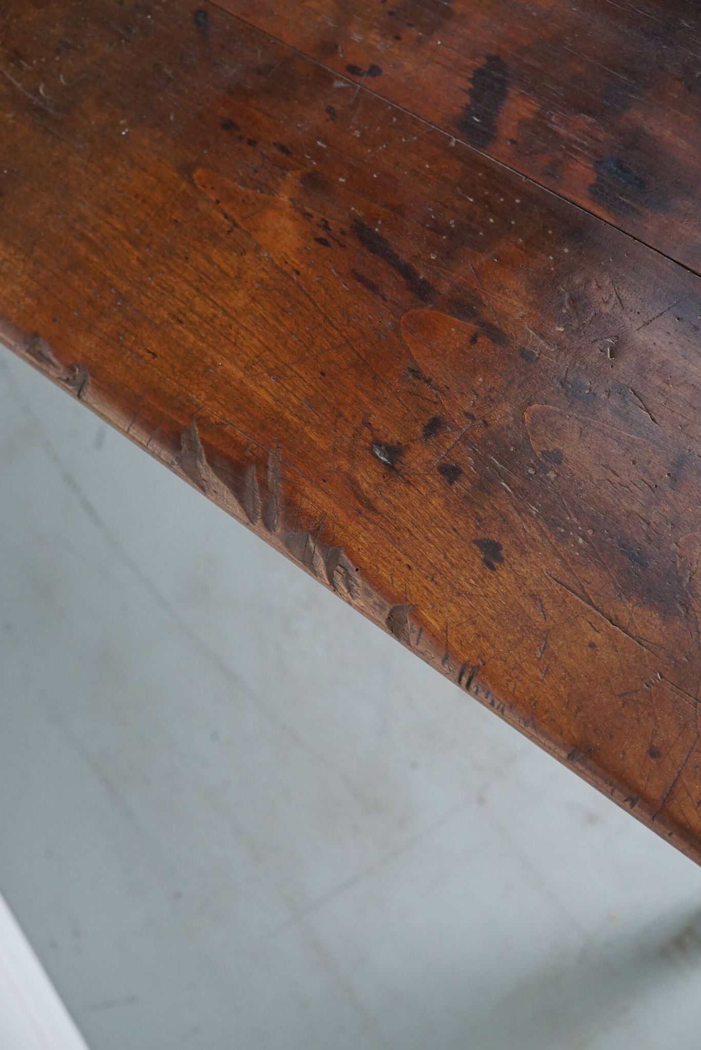 Antique 19th Century French Rustic Farmhouse Dining Table Fruitwood