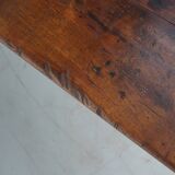 Antique 19th Century French Rustic Farmhouse Dining Table Fruitwood