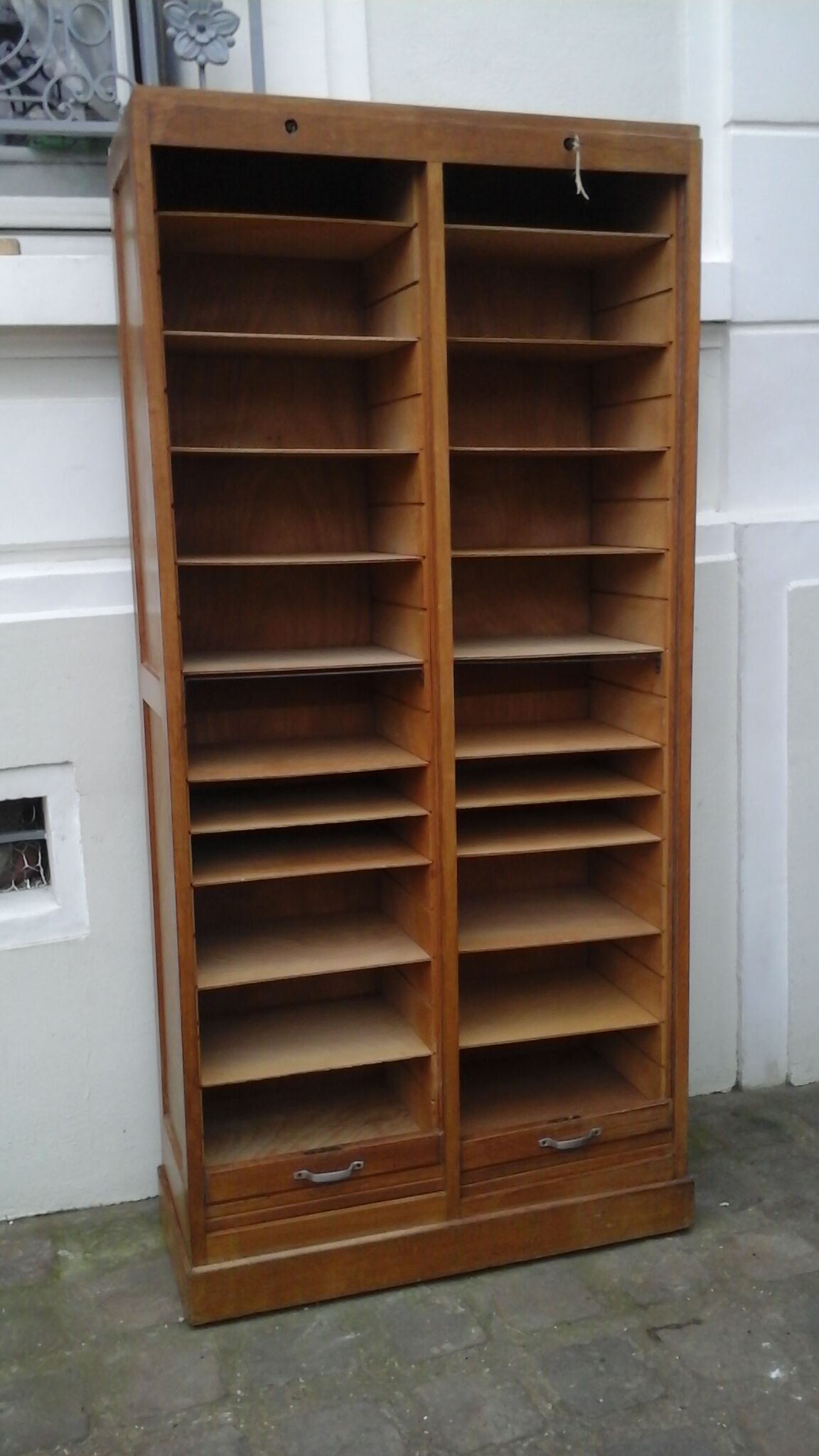 Binder with double curtains old oak