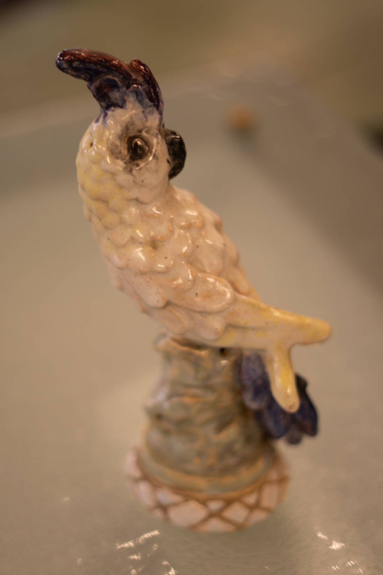 Parakeet faience by Marjolaine and Luc Lanel