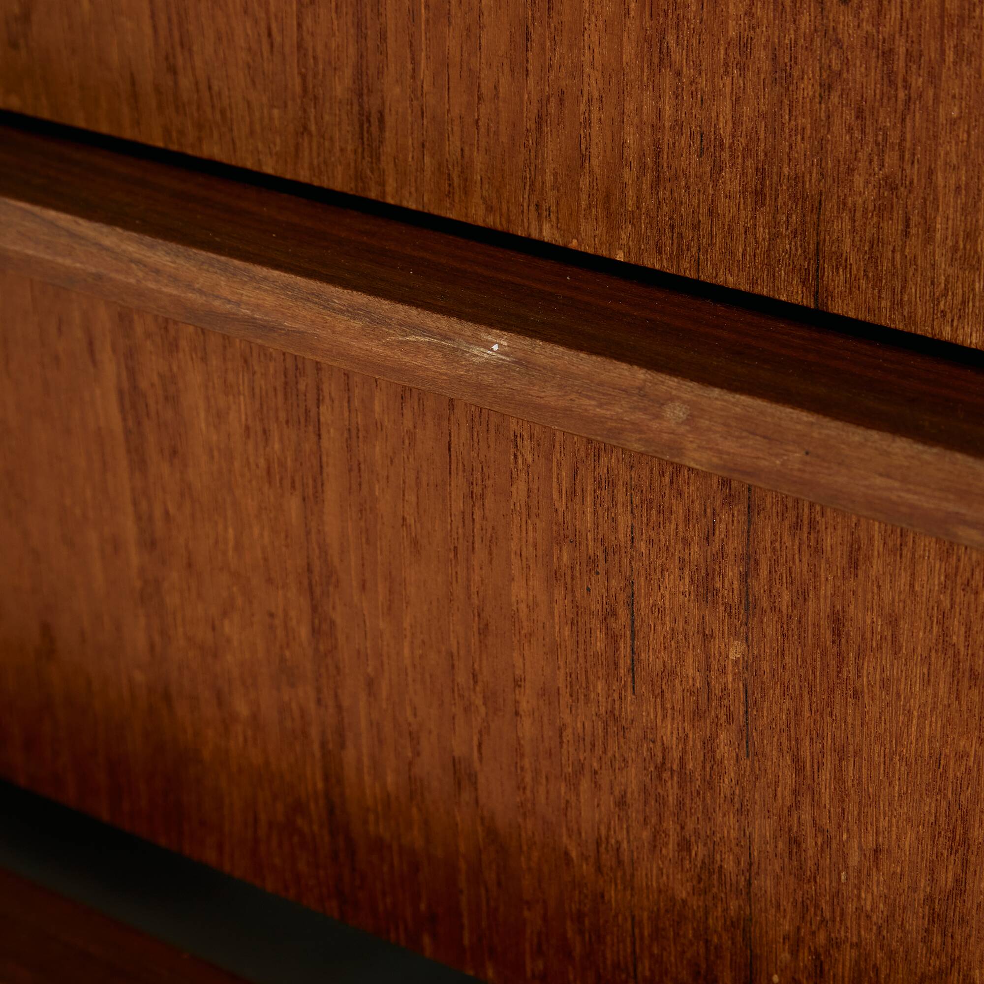 Teak dresser with six drawers