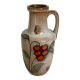 Glazed vase ceramic red flower W Germany vintage