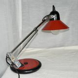 Red and chrome Aluminor desk lamp, 1970