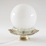 Lotus lamp, silver metal, ball
