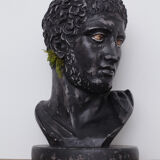 Greek head in waxed black plaster