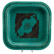 Wilhelm Kage plate in ceramic "Argenta" Gustavsberg Sweden 1950s. Marked.