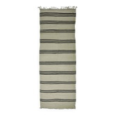 Turkish Kilim Konya Vintage 130x375 cm Beige Black Stripes