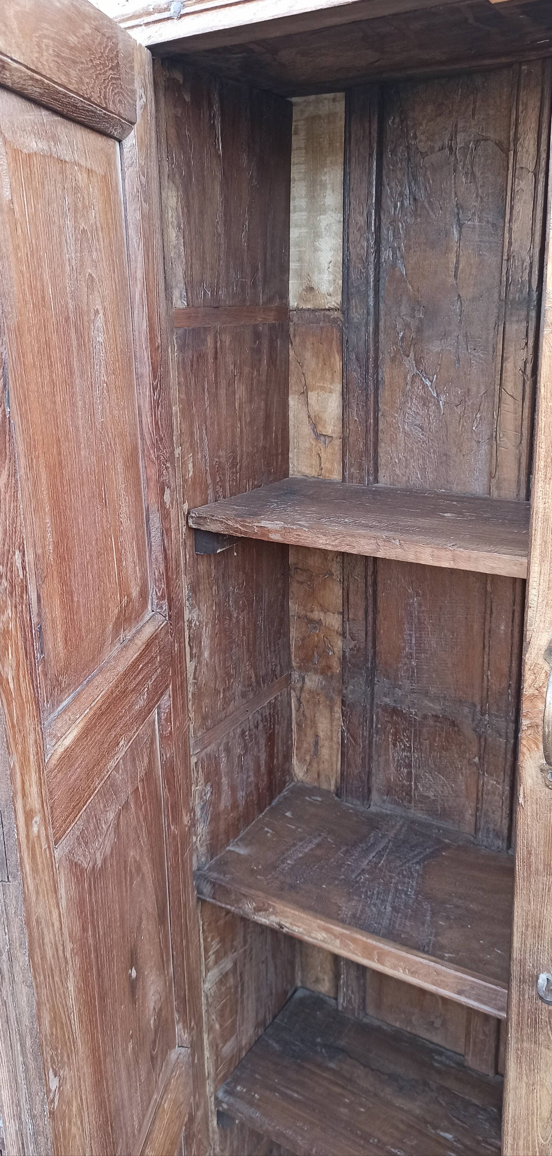 Old built-in wooden wardrobe