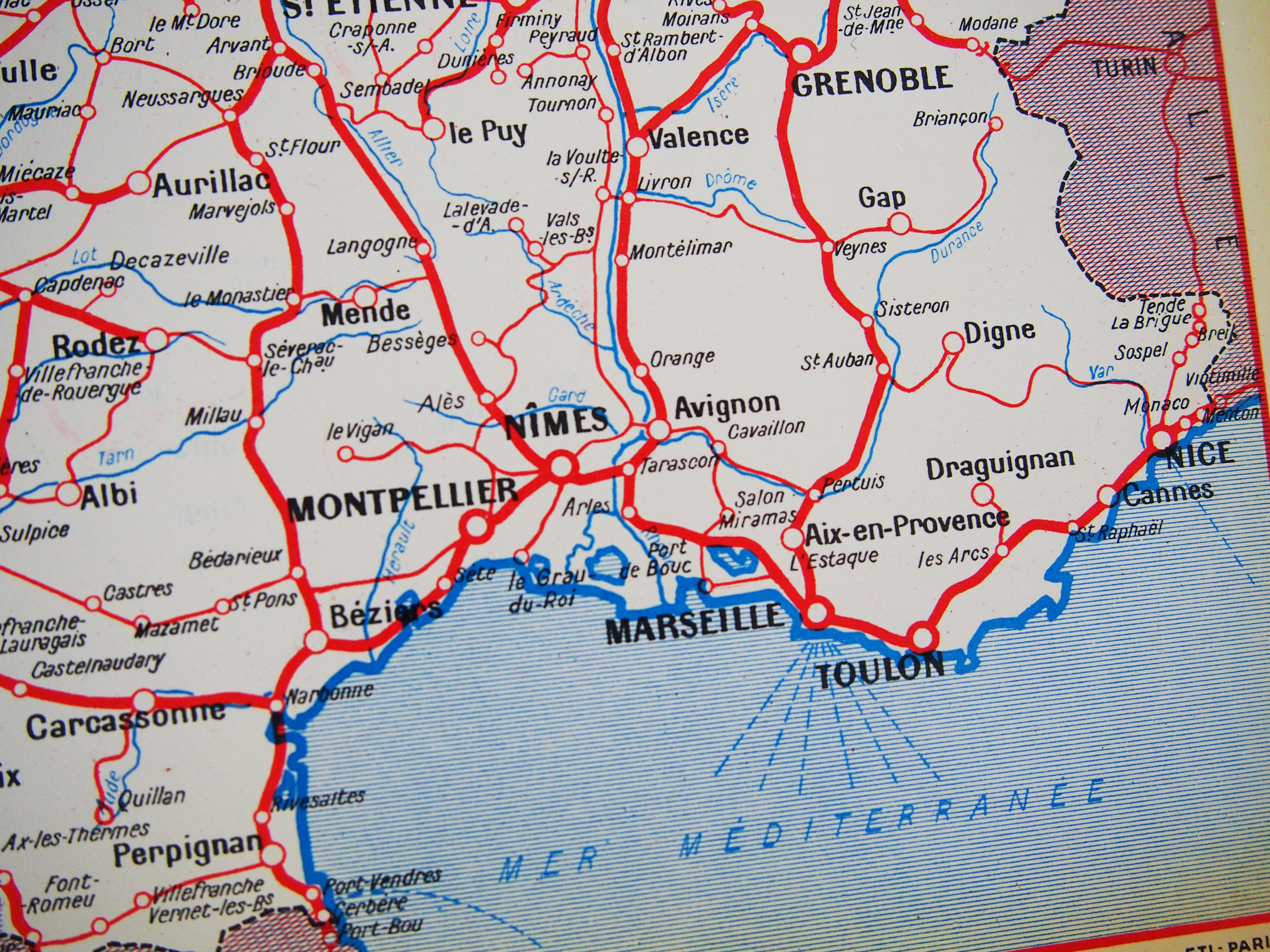 Carte de France en métal sncf