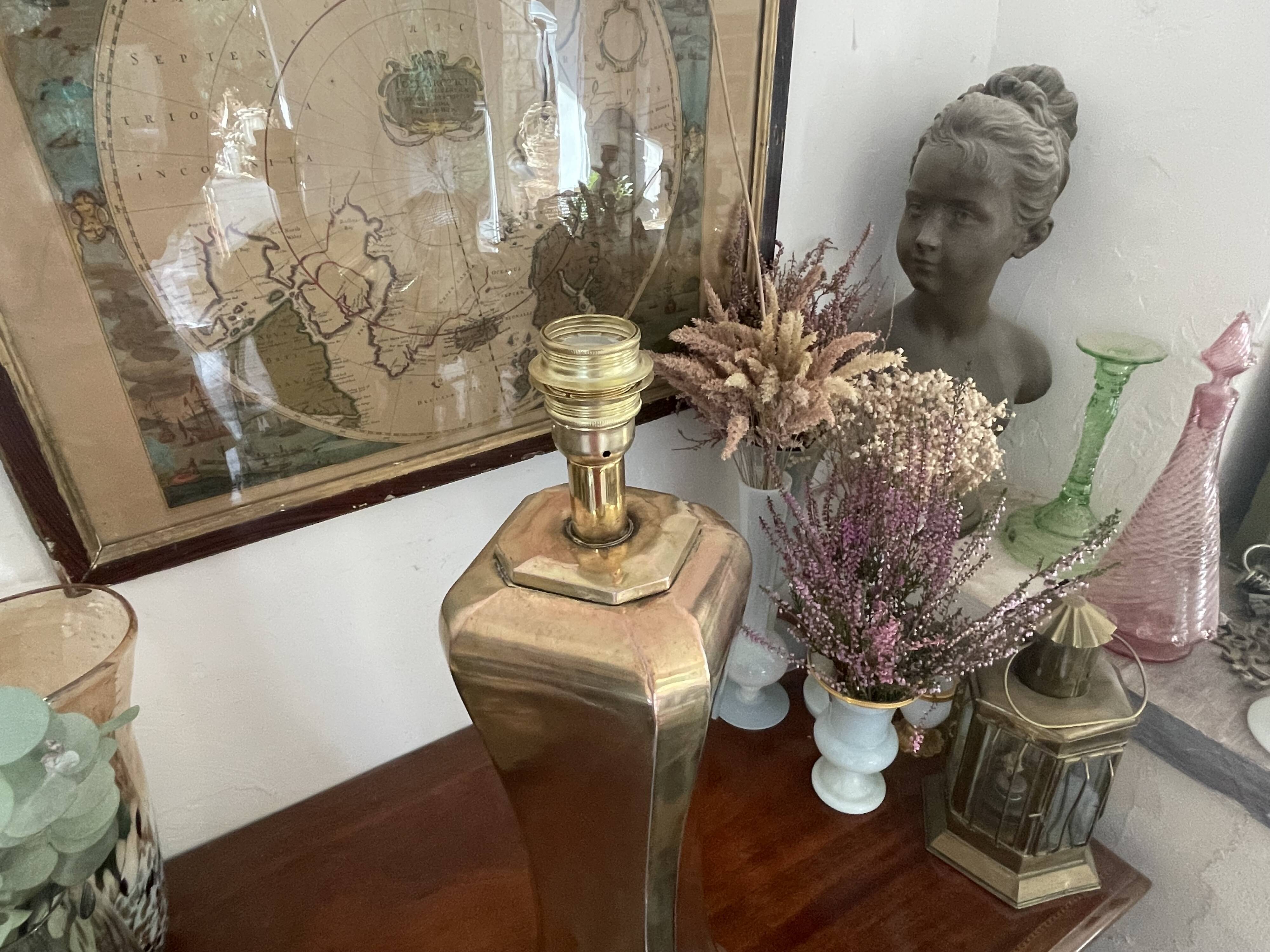 Pied de lampe en laiton vintage 50cm
