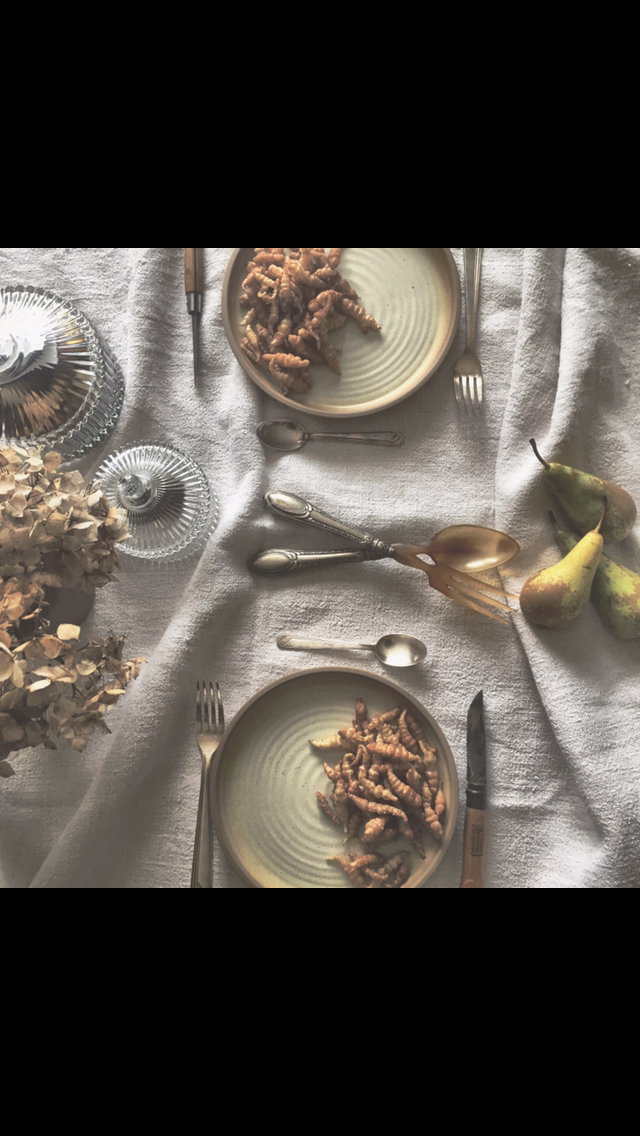 Brown stoneware plates