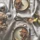 Assiettes en grès brun