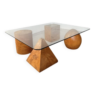 Metafora wood and glass coffee table