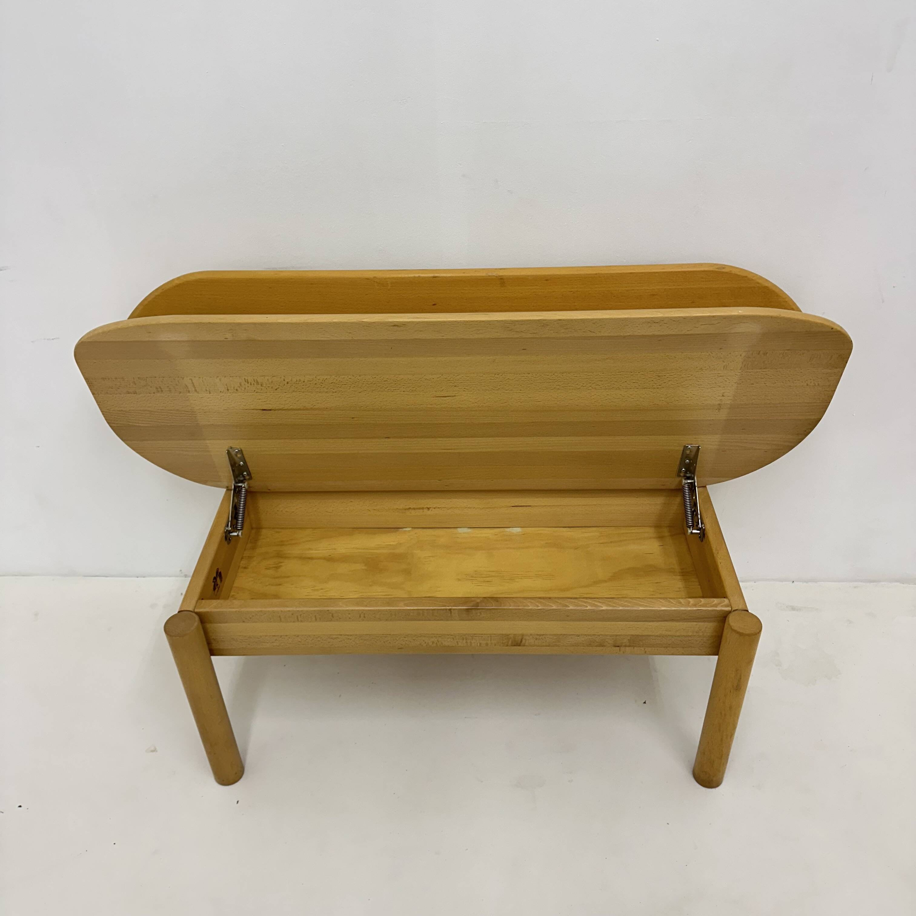 Vintage Danish Ansager mobler solid wooden bench , 1970s