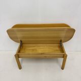Vintage Danish Ansager mobler solid wooden bench , 1970s