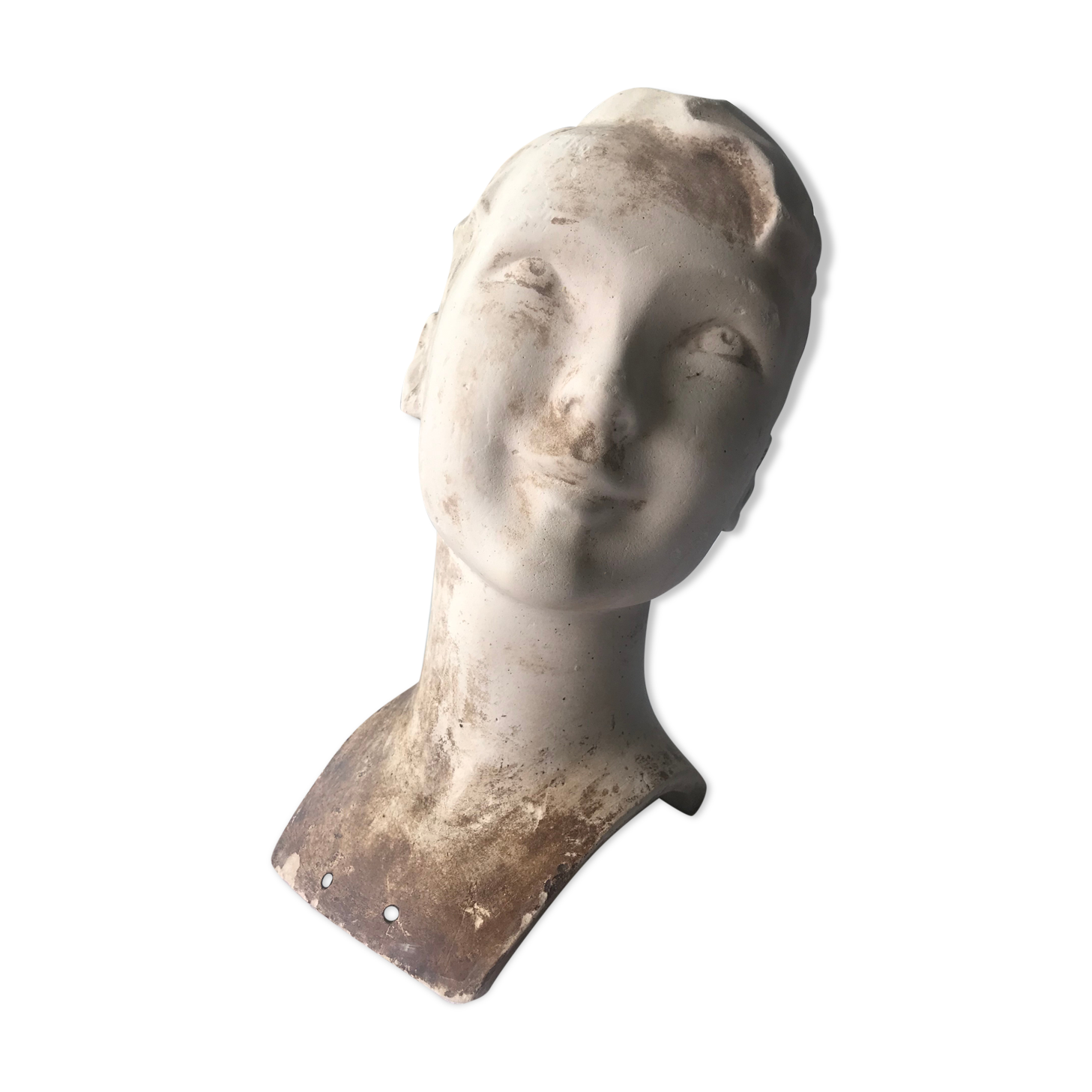 Old plaster head bust of mannequin 1930