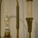 Monumental bronze wall light with three arms, neoclassical Art Deco from the 1940s.