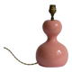 Pink lacquered turned wooden lamp base 70s