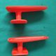 Pair of Patère coat rack Syla France plastic orange design 70s