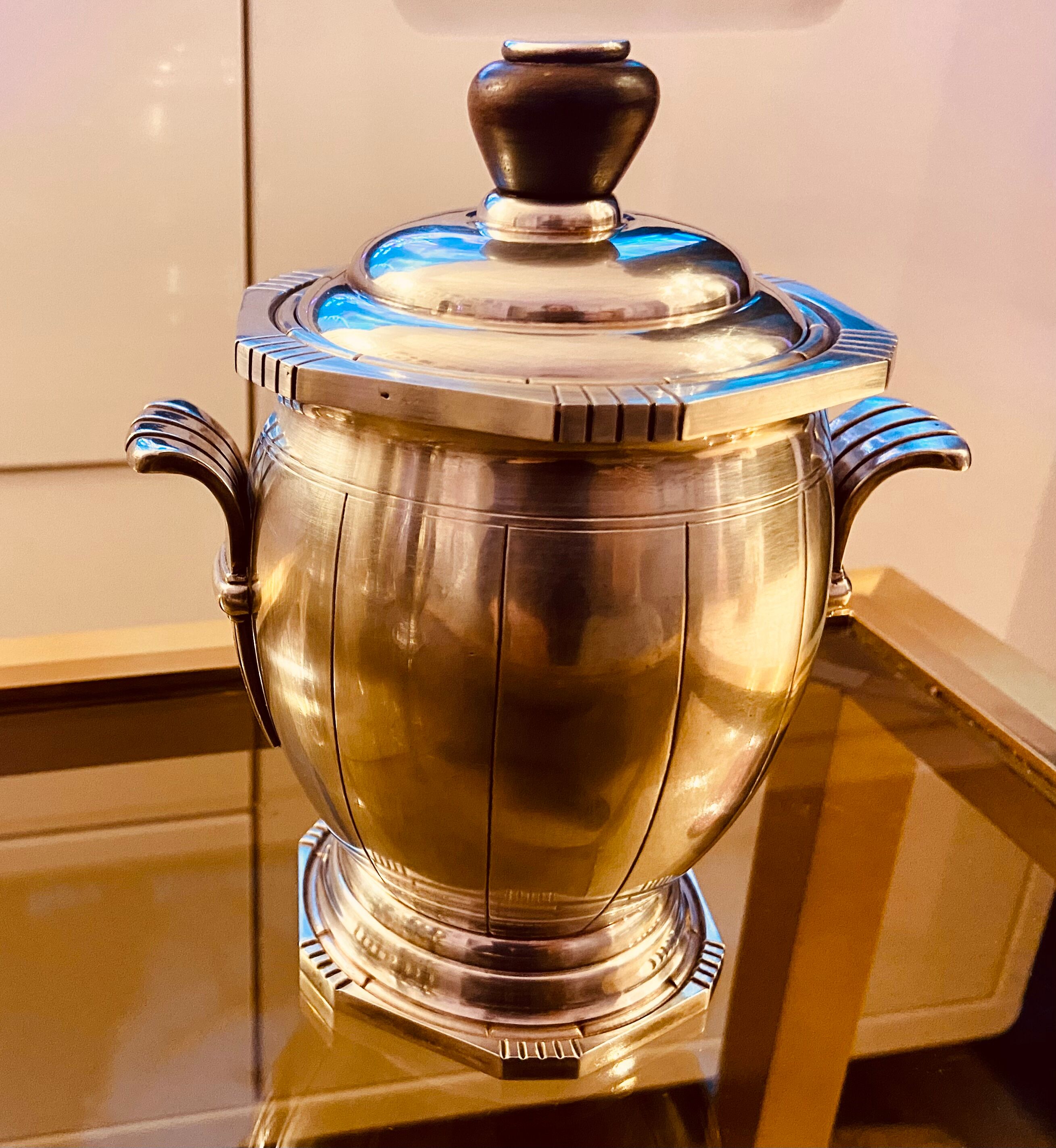 Art Deco coffee set in silver metal