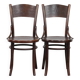 Set of two timeless vintage wooden Cosmos bistro design chairs