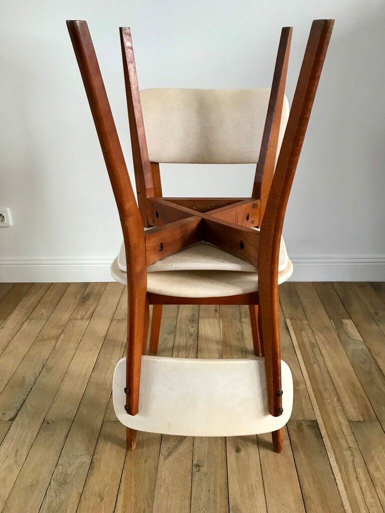 Pair of scandinavian chairs in skaï 50s