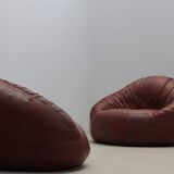 Pangolin leather sofa and armchair by Egg Designs