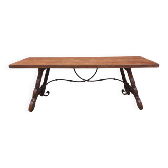 Spanish table with oak lyre legs (19th century)