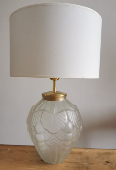 Pair of polished glass art deco lamp